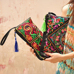 Women's Embroidered Wallet, Niche Vintage Zip Clutch, Large Capacity Coin Purse, Women's Phone Case - Shah S. Sahota