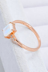 Rectangle Natural Moonstone Ring - Shah S. Sahota