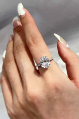Platinum-Plated Side Stone 2 Carat Moissanite Ring - Shah S. Sahota