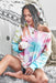 Tie-Dye Boat Neck Batwing Sleeve Tee - Shah S. Sahota