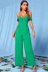 Spaghetti Strap Bow Detail Jumpsuit - Shah S. Sahota