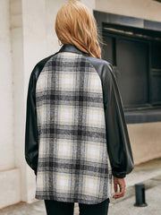 Plaid Button Down Raglan Sleeve Jacket - Shah S. Sahota
