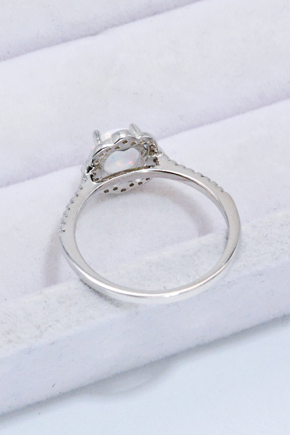 Platinum-Plated 4-Prong Opal Ring - Shah S. Sahota