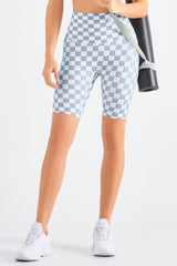 Checkered Wide Waistband Biker Shorts - Shah S. Sahota