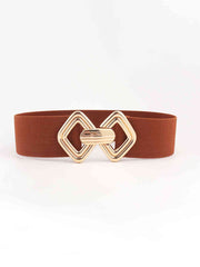 Geometric Buckle Elastic Wide Belt