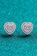 Moissanite Heart-Shaped Stud Earrings - Shah S. Sahota