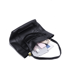 Retro Large Capacity Waxy Leather Tote Bag - Shah S. Sahota