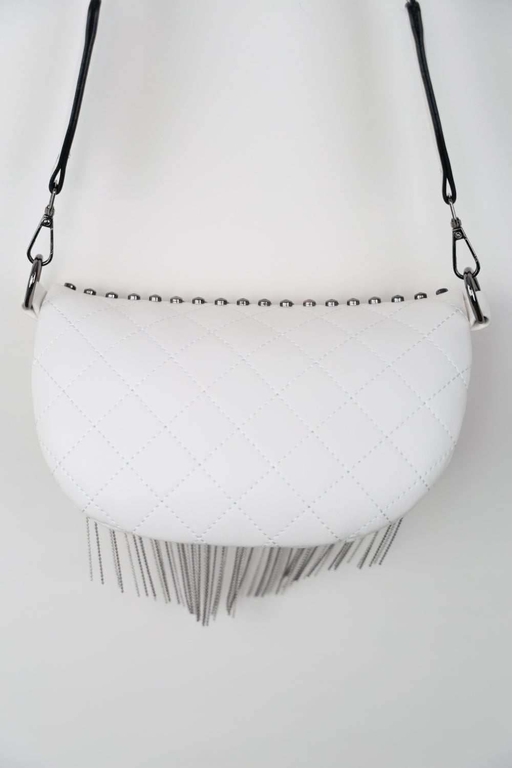 PU Leather Studded Sling Bag with Fringes - Shah S. Sahota