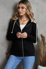 Zip Up Thumbhole Sleeve Hooded Jacket with Pockets - Shah S. Sahota