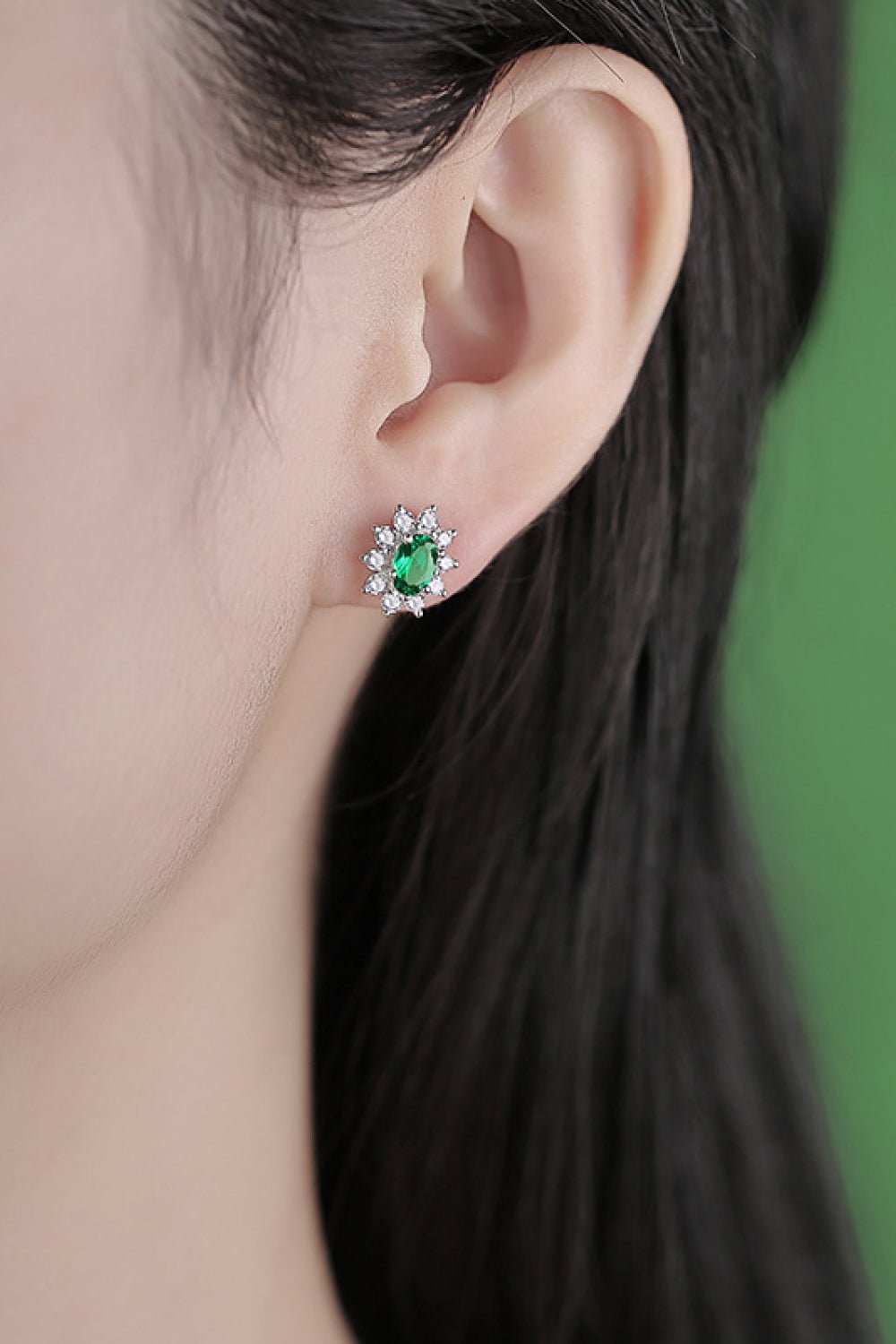 1 Carat Lab-Grown Emerald Stud Earrings - Shah S. Sahota