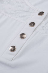 Contrast Lace Button Up Top - Shah S. Sahota