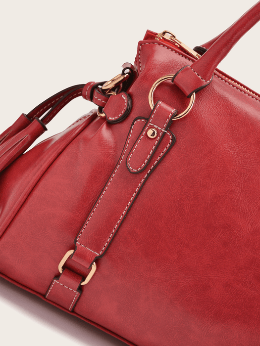 Retro Tassel Solid Color Crossbody Bag - Shah S. Sahota