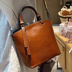 Portable Zipper Shoulder Bucket Bag - Shah S. Sahota