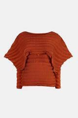 Accordion Pleated Cape Collar Top - Shah S. Sahota