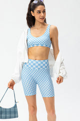 Checkerboard Exposed Seam Biker Shorts - Shah S. Sahota