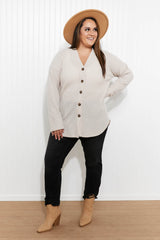 Heimish Home at Last Full Size Waffle Knit Button Down Cardigan - Shah S. Sahota