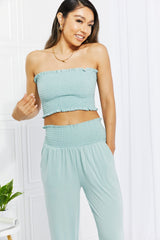 Zenana Full Size Stylish Comfort Smocked Tube Top & Joggers Set - Shah S. Sahota