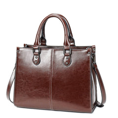 Oil Wax Stitching Leather Portable Shoulder Messenger Bag - Shah S. Sahota