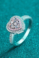 1 Carat Moissanite Heart 925 Sterling Silver Ring - Shah S. Sahota