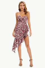 Leopard Strapless Ruffle Hem Dress - Shah S. Sahota