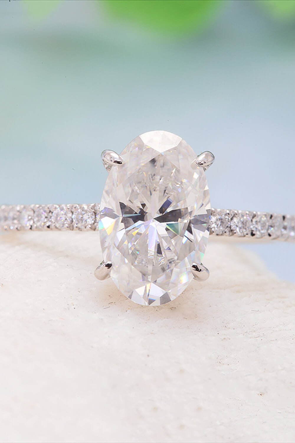 14K White Gold 2.5 Carat Moissanite 4-Prong Ring - Shah S. Sahota