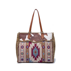 Retro Print Fringe Canvas Tote Bag Set - Shah S. Sahota