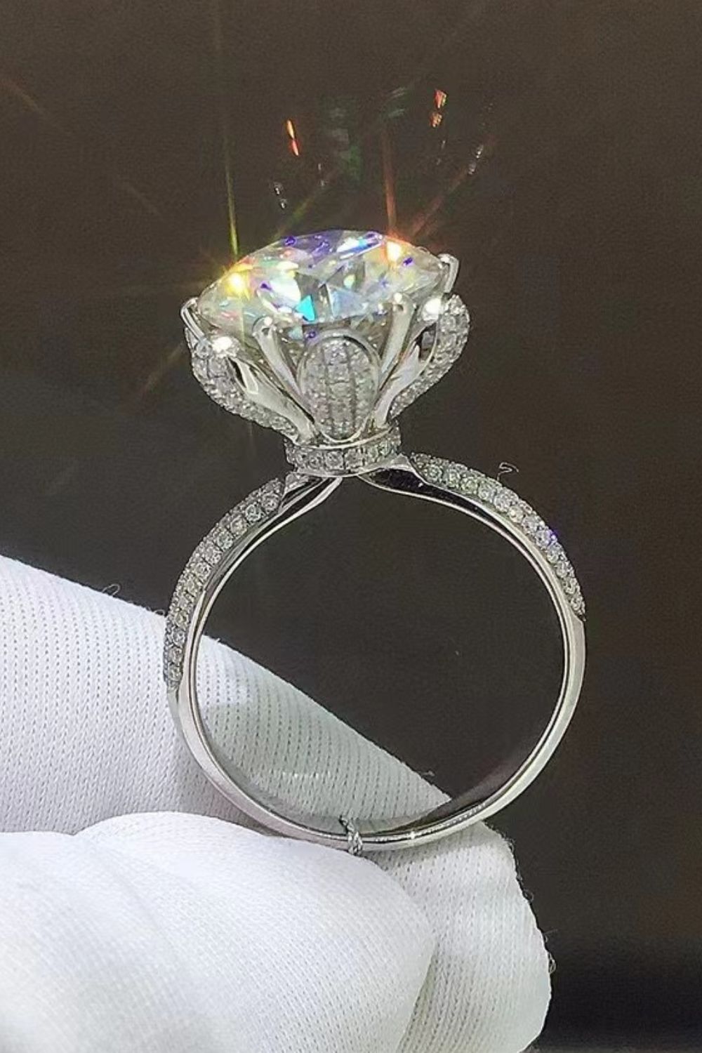 5 Carat Moissanite Side Stone Ring - Shah S. Sahota