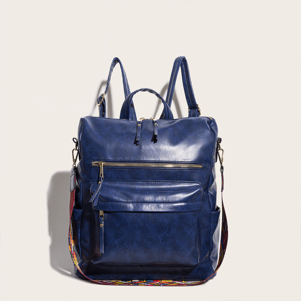 Women's Retro Vertical Square Backpack - Shah S. Sahota