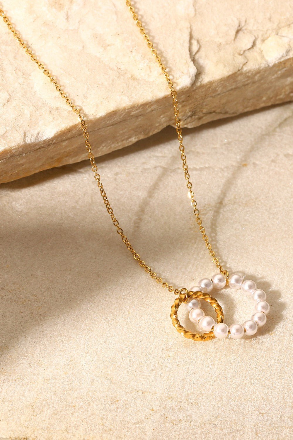 Pearl Hoop Link Pendant Necklace - Shah S. Sahota