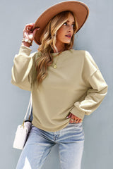 Dropped Shoulder Balloon Sleeve Sweatshirt - Shah S. Sahota