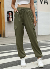 Loose Elastic Waist With Tie Pocket Pants - Shah S. Sahota