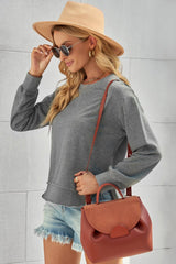 Side Slit Drop Shoulder Sweatshirt - Shah S. Sahota