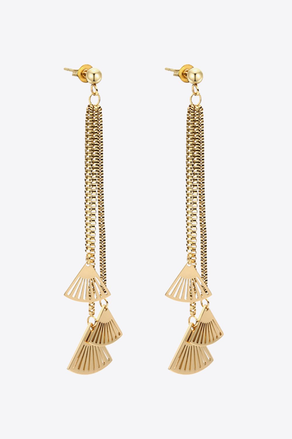 18K Gold Plated Stainless Steel Fringe Earrings - Shah S. Sahota