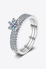 Moissanite 925 Sterling Silver Ring Set - Shah S. Sahota