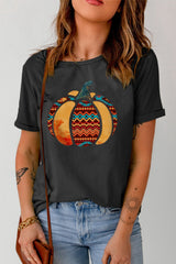 Pumpkin Graphic Cuffed Tee - Shah S. Sahota