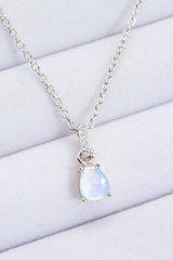Moonstone Teardrop Pendant Necklace - Shah S. Sahota