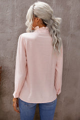 Eyelet Ruffles Button Crinkled Shirt - Shah S. Sahota
