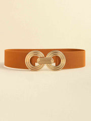 Geometric Buckle Elastic Wide Belt