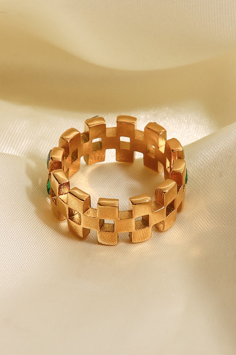 Contrast Stainless Steel 18K Gold-Plated Ring - Shah S. Sahota