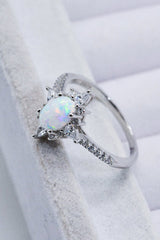 Platinum-Plated Opal and Zircon Ring - Shah S. Sahota