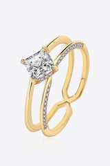 Moissanite 18K Gold-Plated Double-Layered Ring - Shah S. Sahota