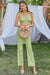 Tie Shoulder Cropped Top and Pants Set with Pockets - Shah S. Sahota