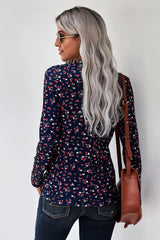 Button V-Neck Floral Top - Shah S. Sahota