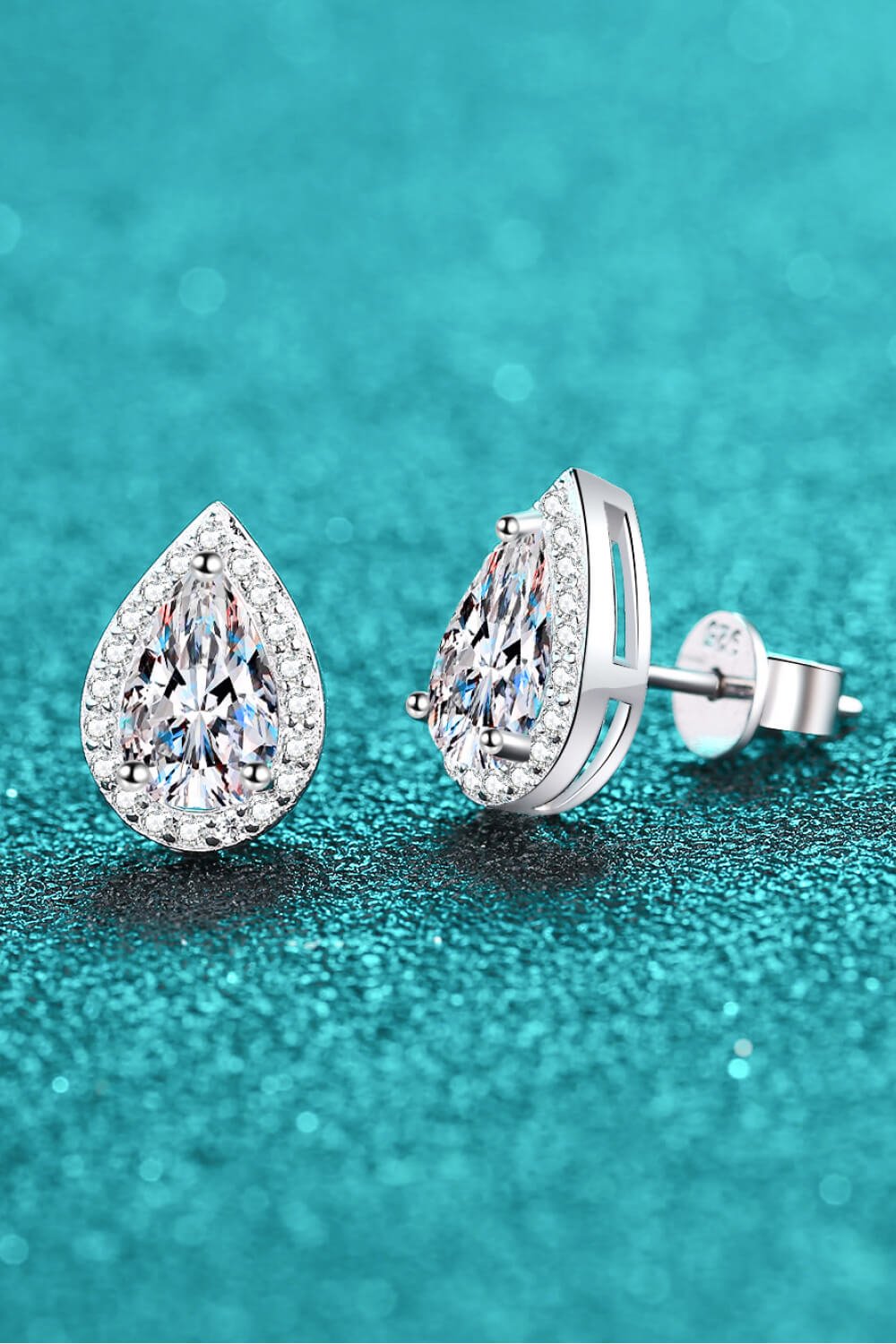 Moissanite Teardrop Stud Earrings - Shah S. Sahota