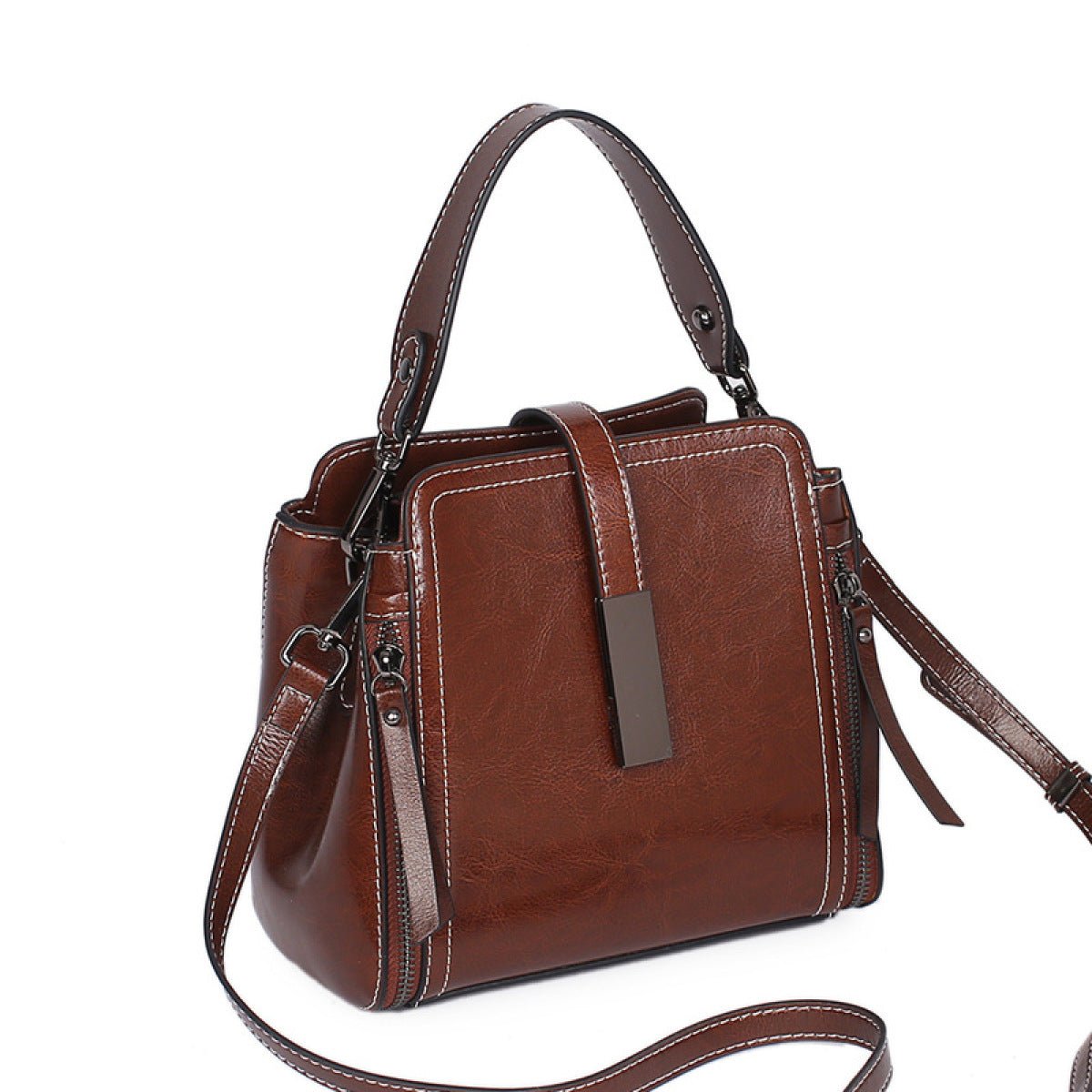 Portable Zipper Buckle Shoulder Messenger Bag - Shah S. Sahota