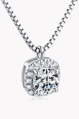 Moissanite Pendant Platinum-Plated Necklace - Shah S. Sahota
