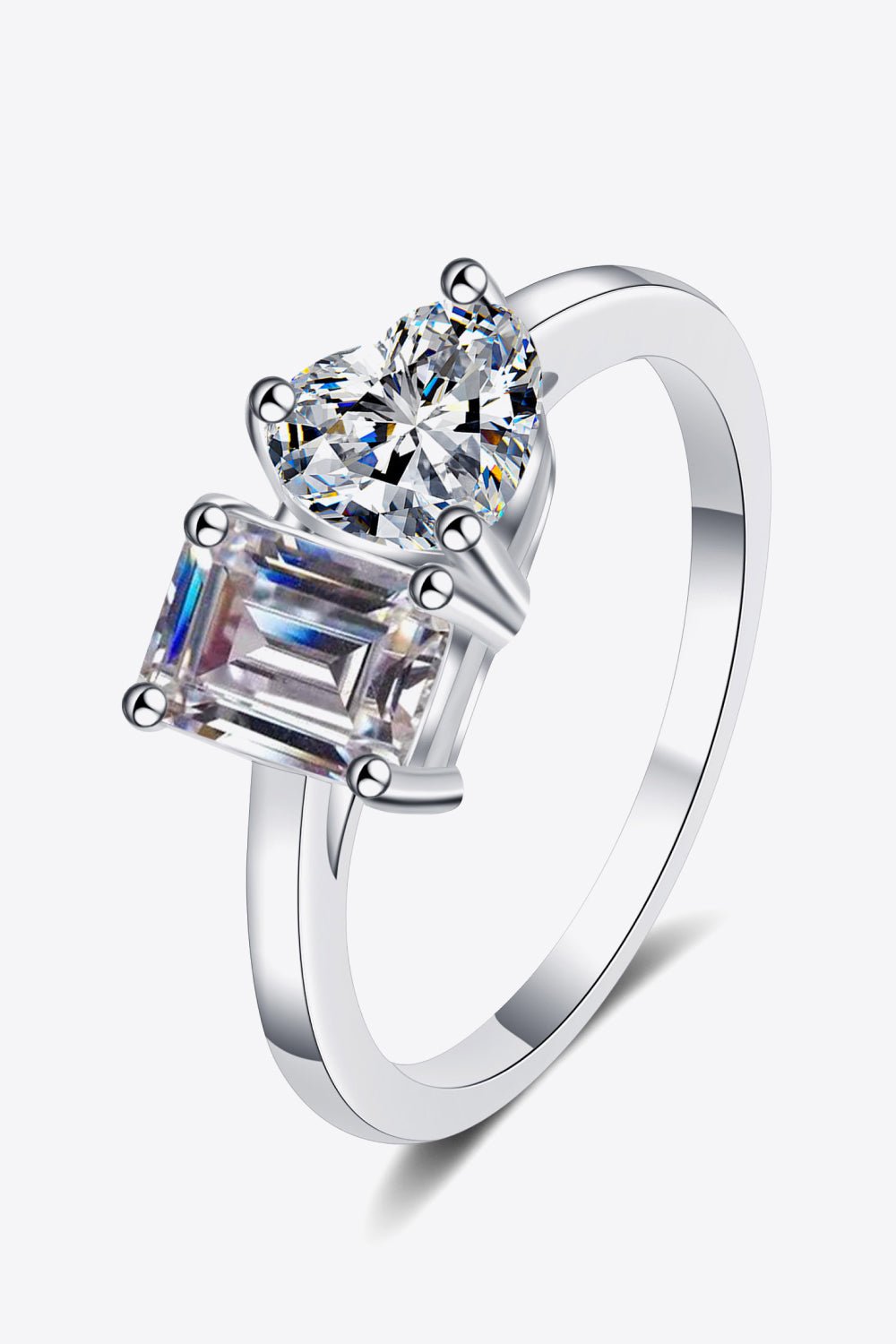 Rhodium-Plated 2 Carat Moissanite Ring - Shah S. Sahota