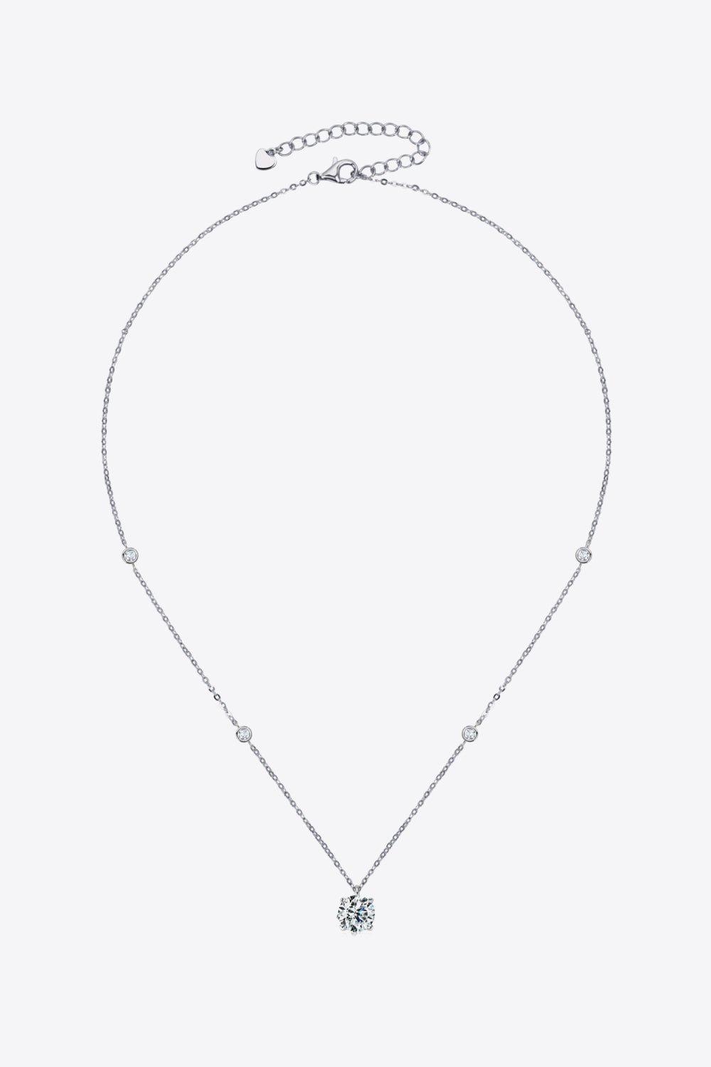 2 Carat Moissanite 4-Prong 925 Sterling Silver Necklace - Shah S. Sahota