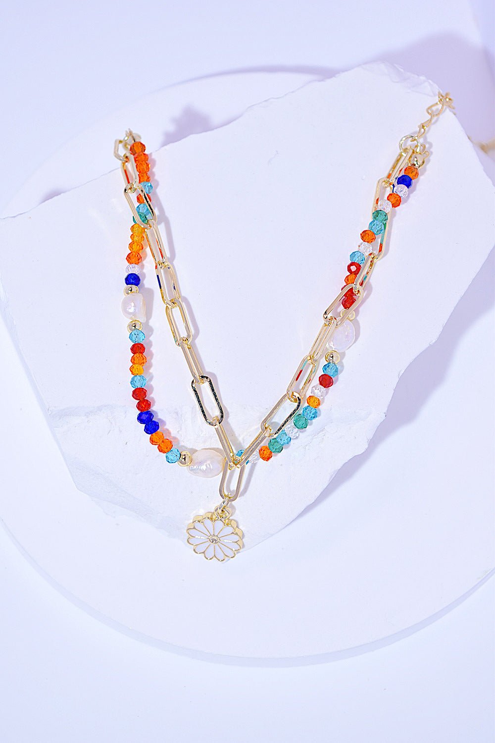 Multicolored Bead Double-Layered Charm Bracelet - Shah S. Sahota