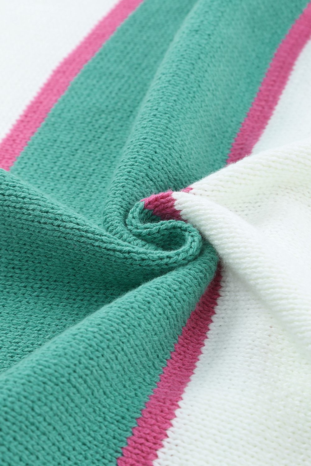 Color Block Buttoned V-Neck Sweater - Shah S. Sahota